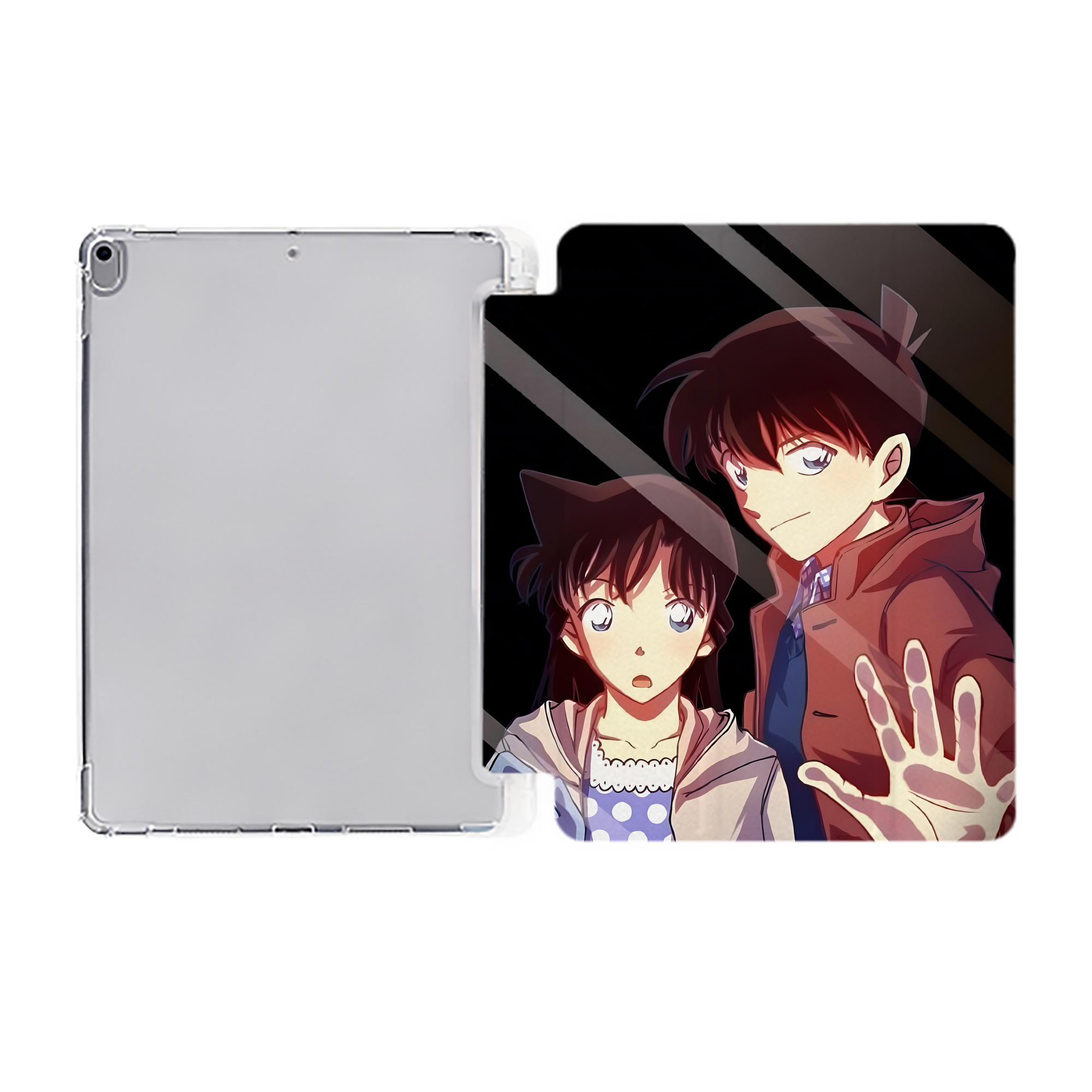 （画像用） 名探偵コナン Detective Conan IPad ケース ペン収納付き 三つ折りスタンド PUレザー×シリコン 対応機種9.5/10.5/10.9インチ